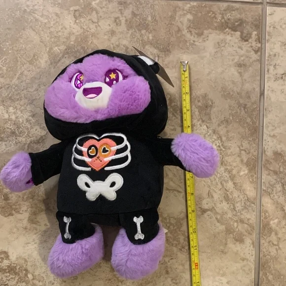 RARE Share Bear Care Bears NEW Black Skeleton Plush Halloween Purple - Picture 9 of 10